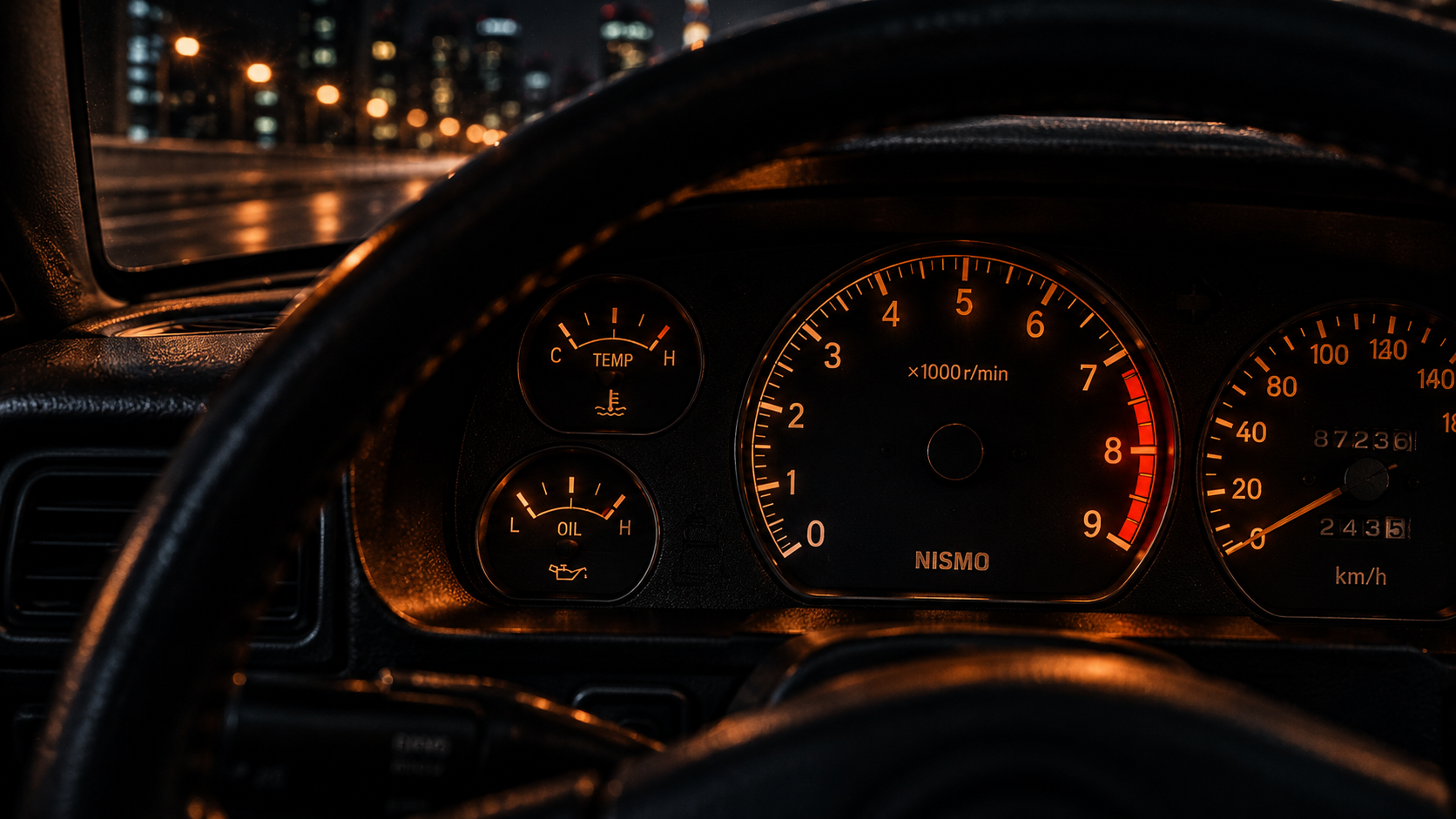 Instrument cluster viewed from the driver's seat